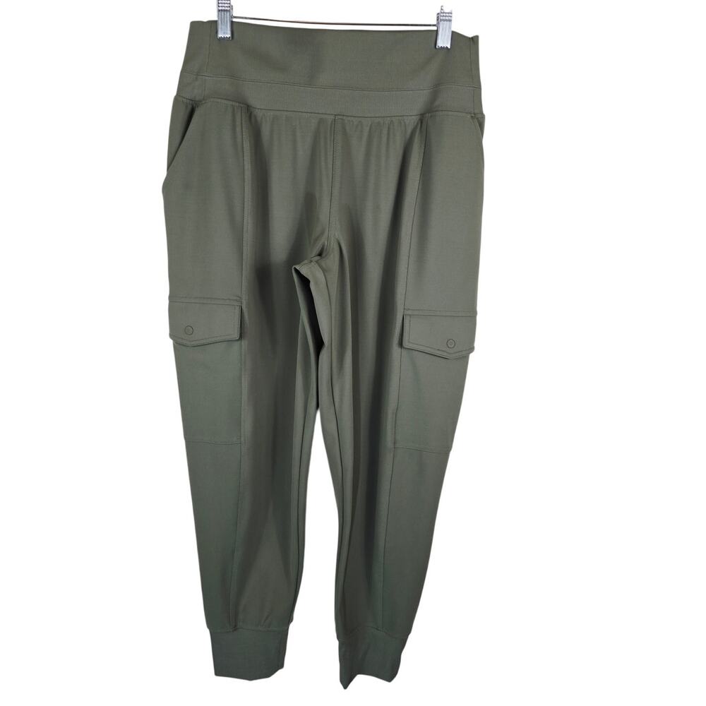 Athleta Venice Hi-Rise Cargo Jogger  Stretch Full Length Athleisure Moss L NWOT